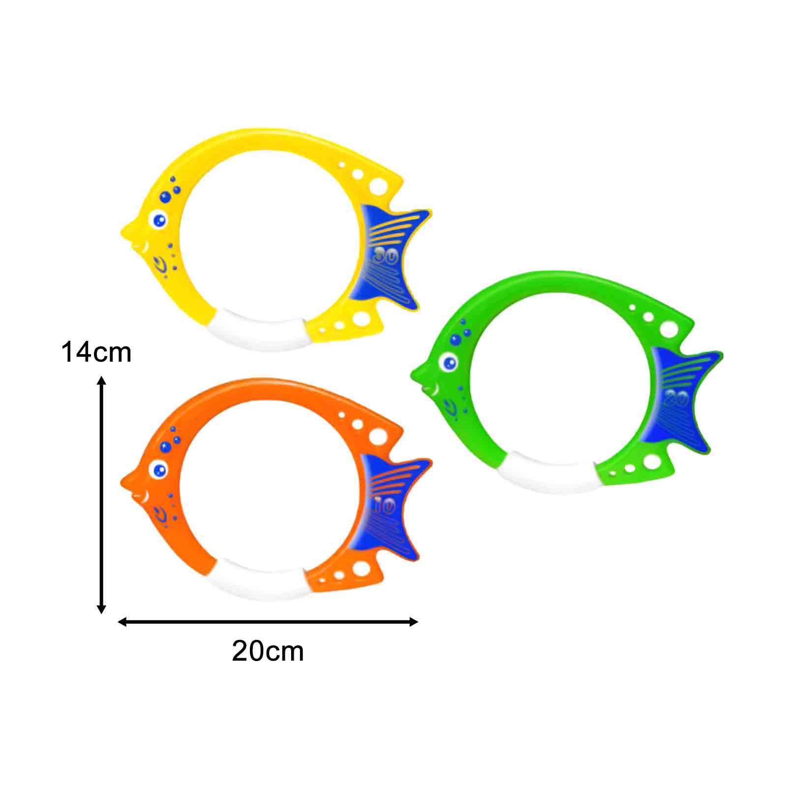 3 Pieces Fish Ring Toys Fun Tr - Aquatic Water Sports 评论和价格